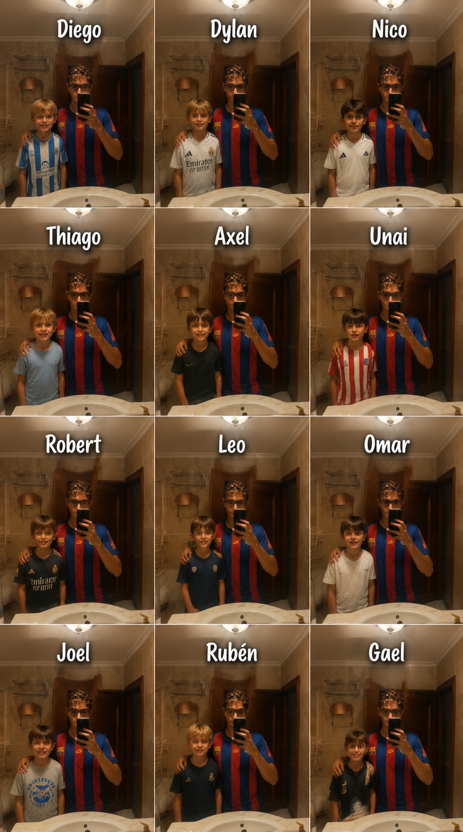 gpt-image-2 render: Name-Preserved Portrait Series Of Twelve Children