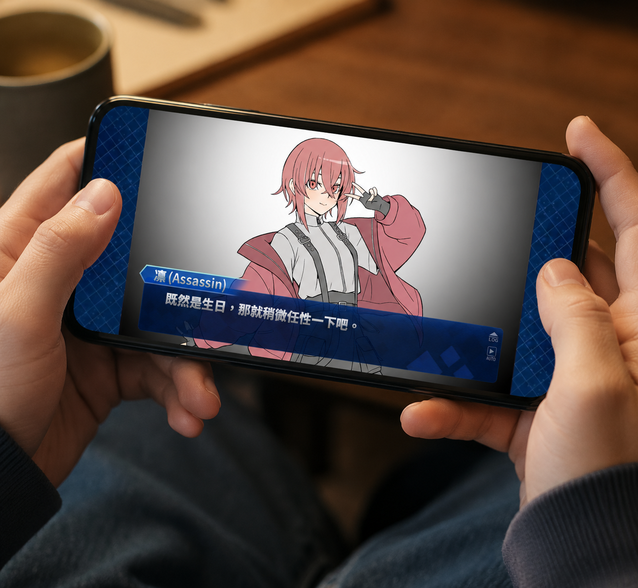 gpt-image-2 render: Person Holding Phone Gaming, Realistic Mobile Screen Mockup