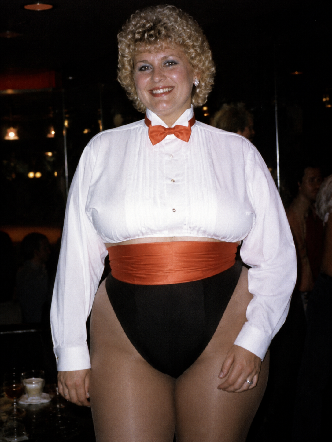 Photorealistic candid picture from 1981, Sweet beautiful middle-aged smiling tall obese body type with wide hips and ...