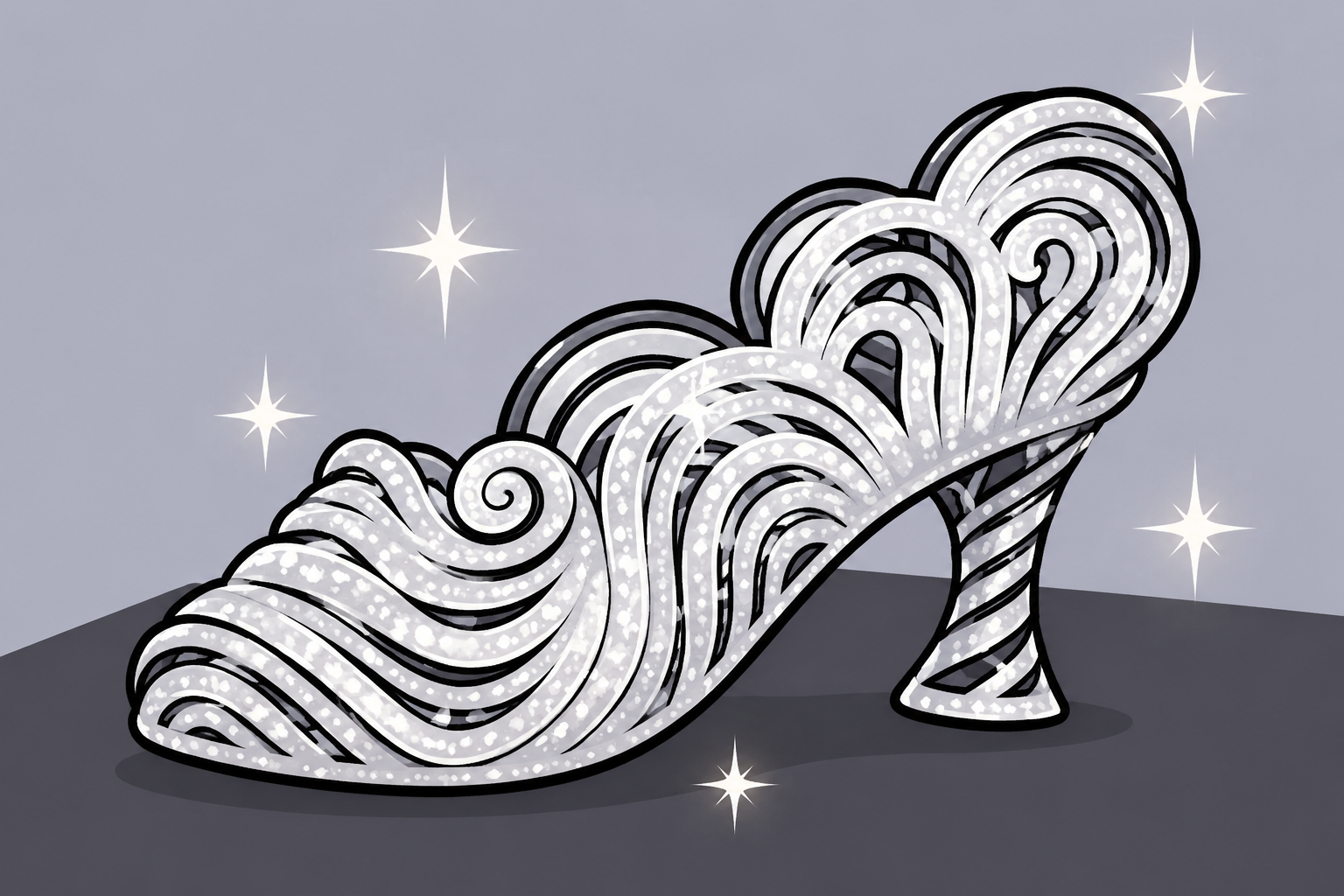 gpt-image-2 render: Simple Cartoon Shoe With Sparkles