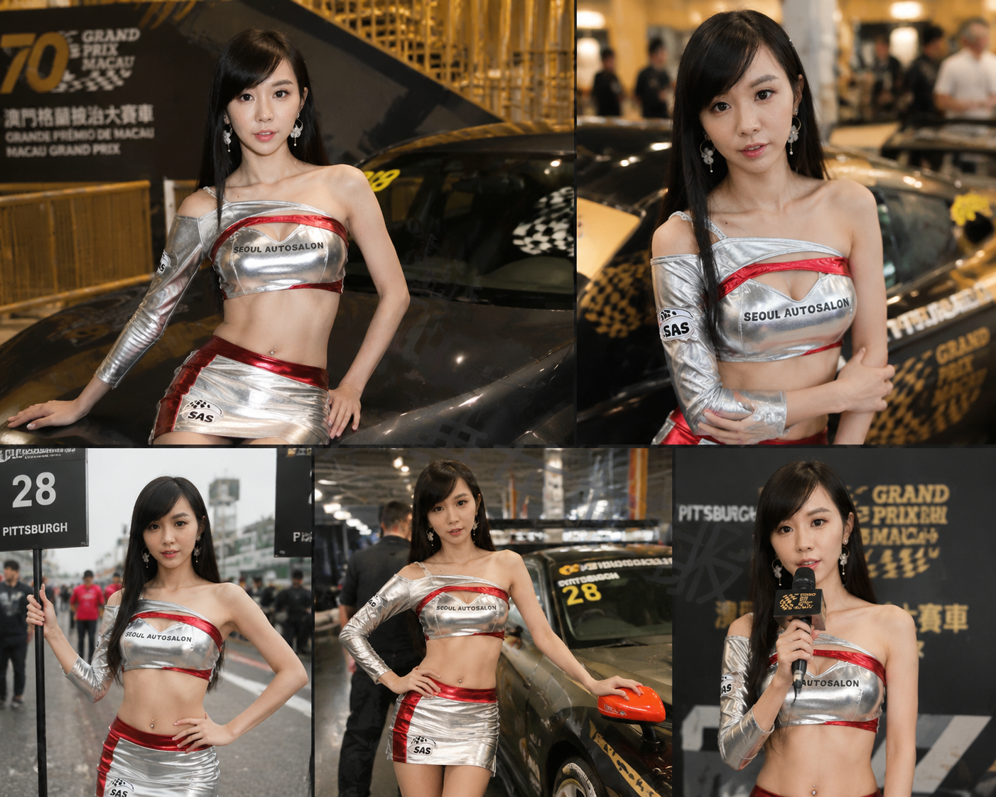 gpt-image-2 render: 澳门 赛车 性感 车模 多场景 工作 写真 摄影