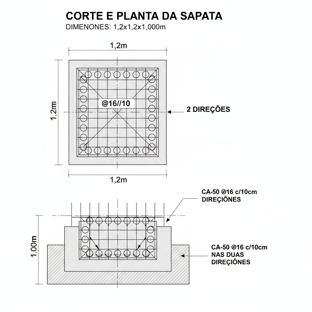 [05/05, 19:39] Luisa: Meramente ilustrativos

° Sapatas : (1,2x1,2) h = 1,00 @16//10  nas duas direcções
[05/05, 1...