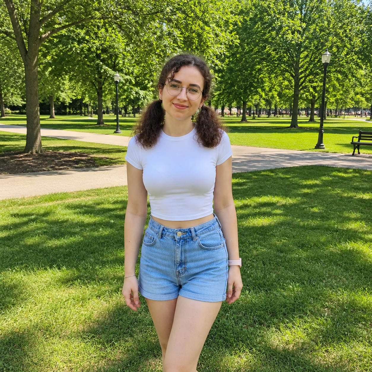 gpt-image-2 render: Candid Street Photo Woman In Sunny Summer Park