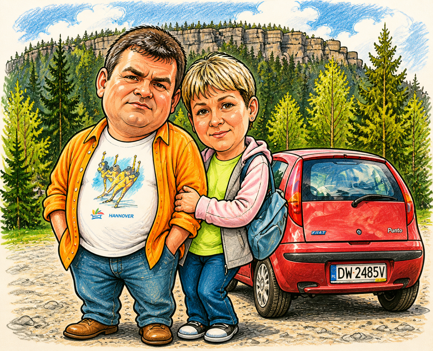 gpt-image-2 render: Caricature Portrait Illustration Based On A Reference Photo