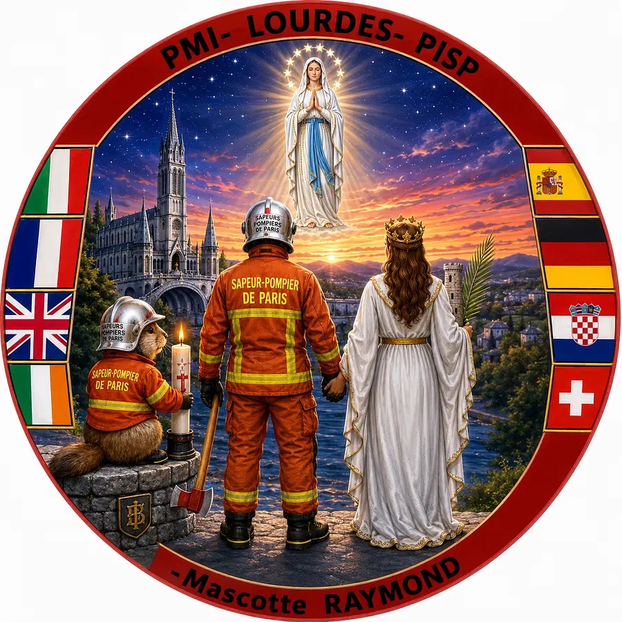 un pompier de Paris en tenue de feu orange avec un casque argent de pompiers ...