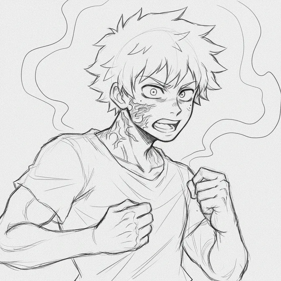 fix the proportions, anatomy, and angle. keep my artstyle