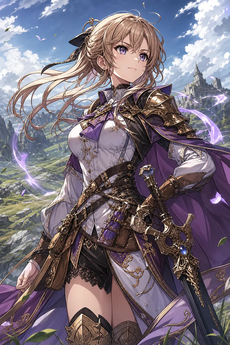 génère un personnage féminin manga d'inspiration héroic fantasy