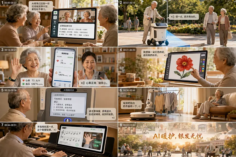 生成故事板：1分钟短视频（60秒），4K超清，电影级画质，柔和暖光，色调温润，镜头切换流畅，无冗余画面，适配SeaDance生成，侧重真实感、治愈感，避免...