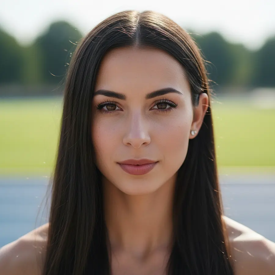 A slim, tall, sports figure, graceful, twenty years-old Polish woman with dar...