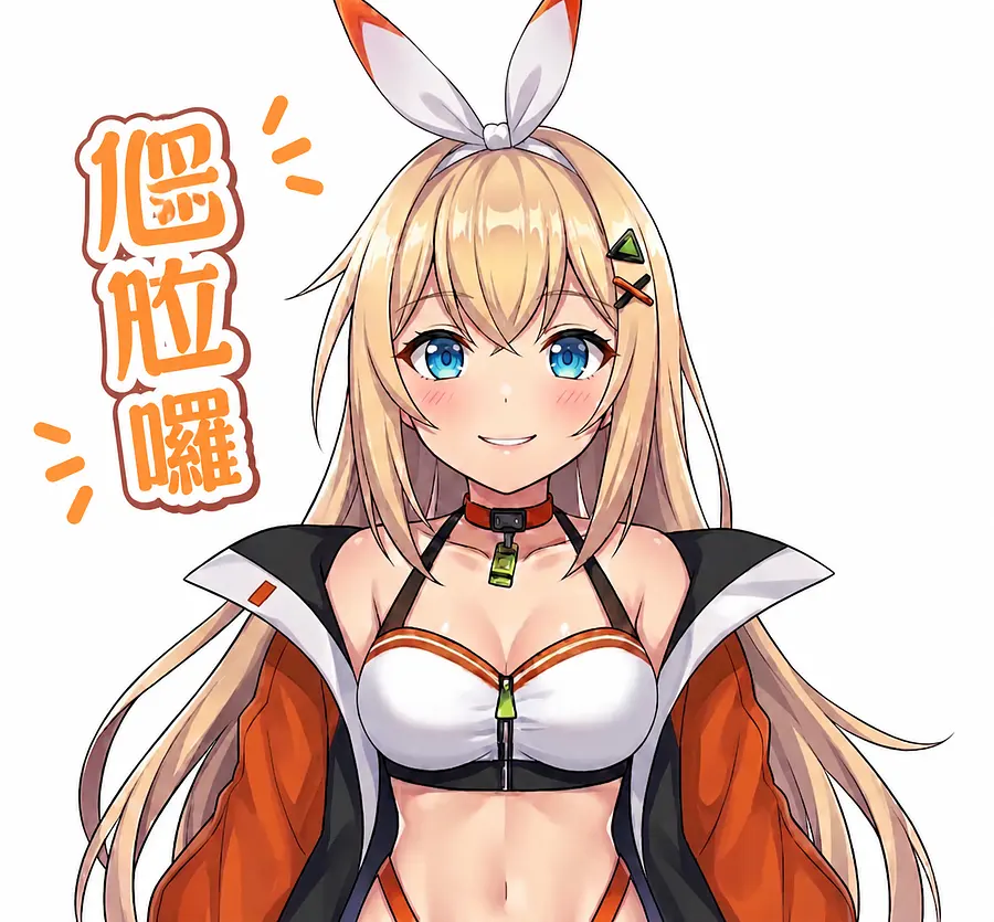 表情改為微笑，加上文字,（尷尬囉）