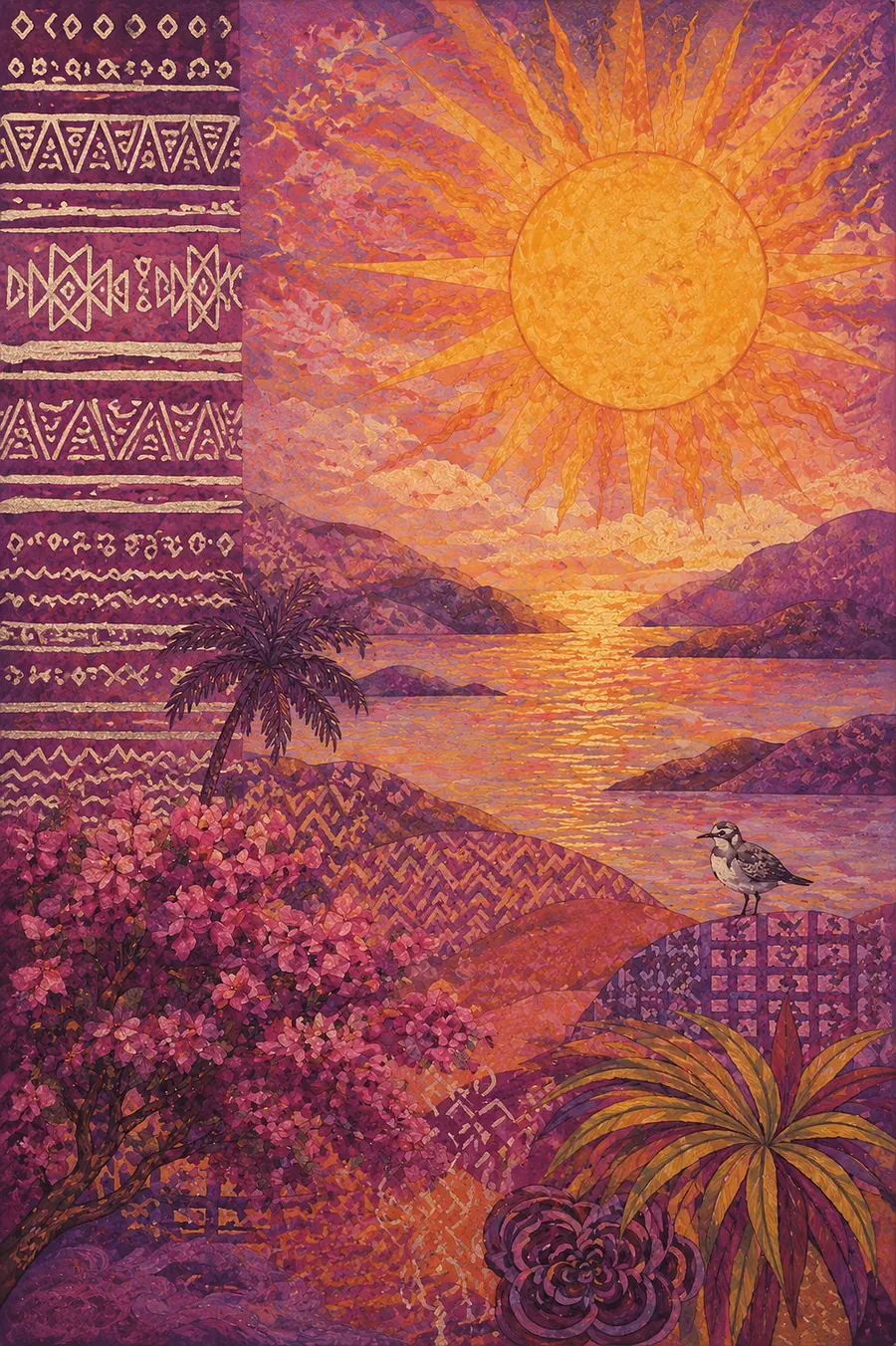 Make me an art that looks like that on the left side using th cultural patter...