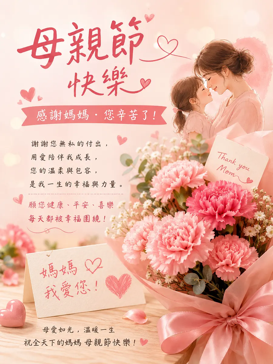 母親節溫馨感恩的祝福