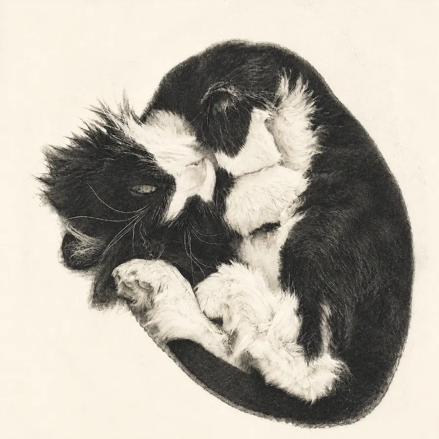 gpt-image-2 render: Using the provided cat photo as the main subject, recreate the cat as an illustrated print in the...