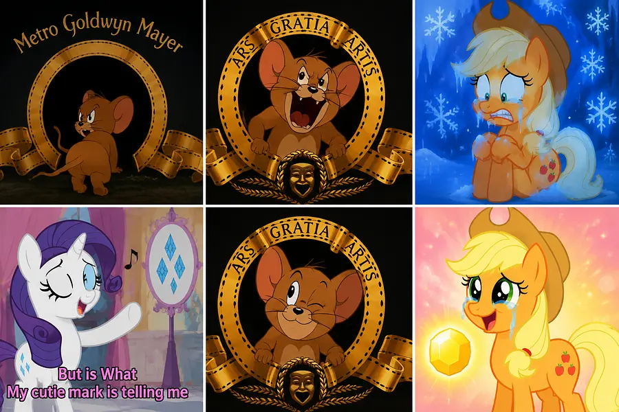 Jerry looks away and crawls into the MGM hole. Jerry does the MGM lion roar, ...