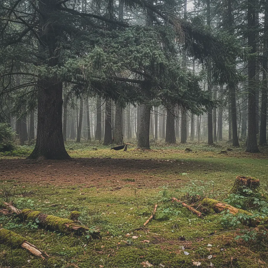 Can you make the picture more forest like but keep the swing
