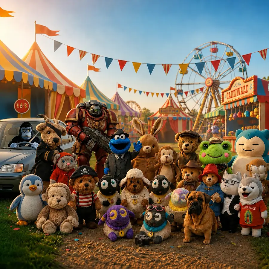 And the penguin and monkey into the side of the group photo don’t include the...