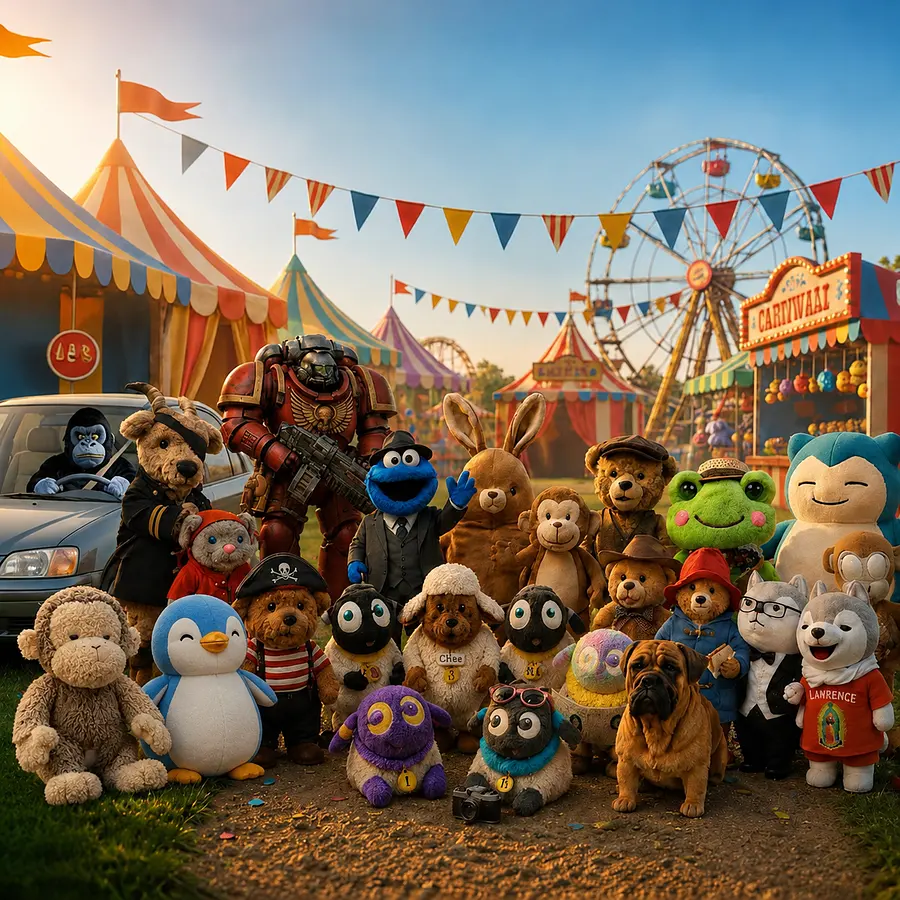 And the penguin and monkey into the side of the group photo don’t include the...