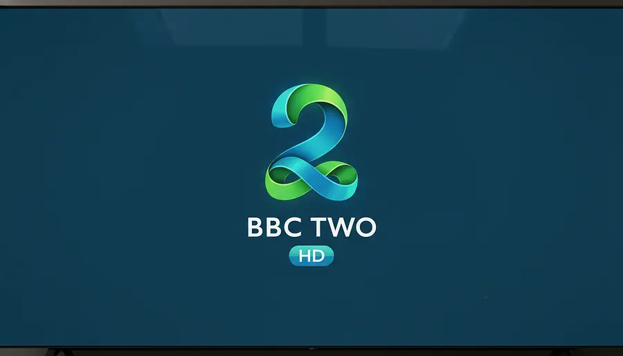 Create #00414b colour screen with BBC Two HD logo 2013 image